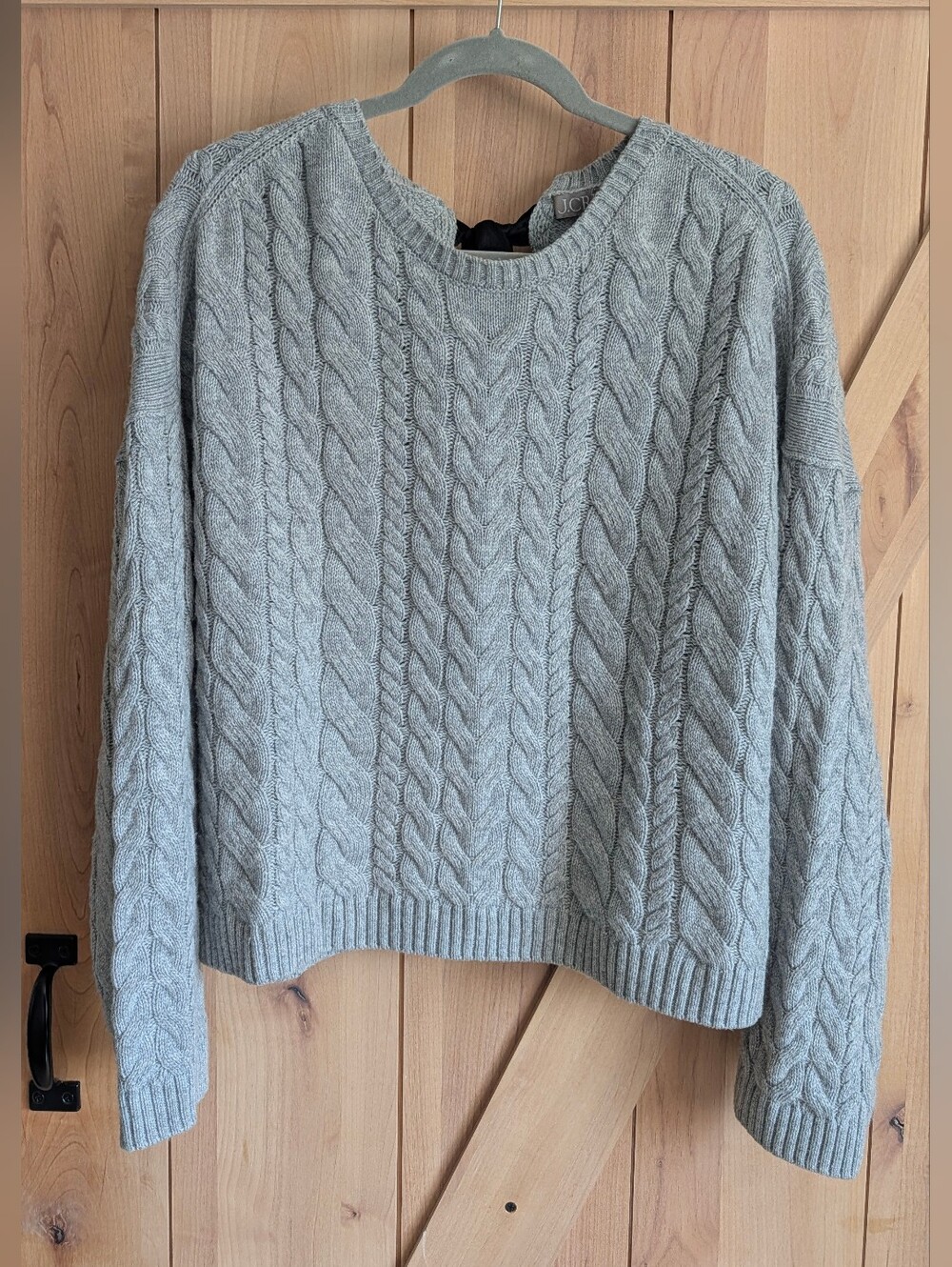 J.Crew Cable Knit Back Bow Sweater